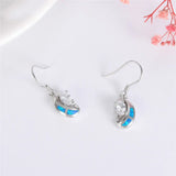 925 Silver Opal Zircon Drop Earrings European Fine Jewelry