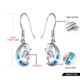 925 Silver Opal Zircon Drop Earrings European Fine Jewelry