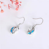 925 Silver Opal Zircon Drop Earrings European Fine Jewelry