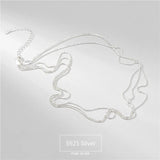 925 Sterling Silver Multilayer Bright Chain Necklace for Women