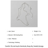 925 Sterling Silver Multilayer Bright Chain Necklace for Women