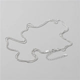 925 Sterling Silver Multilayer Bright Chain Necklace for Women