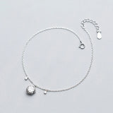 925 Silver Women's Anklet Rose Flower Foot Chain Bracelet