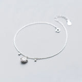 925 Silver Women's Anklet Rose Flower Foot Chain Bracelet