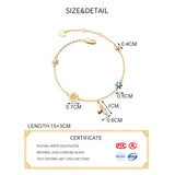 925 Silver Zicon Flower Bee Bracelet Women Fine Jewelry