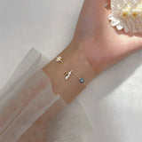 925 Silver Zicon Flower Bee Bracelet Women Fine Jewelry