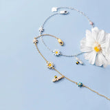 925 Silver Zicon Flower Bee Bracelet Women Fine Jewelry