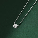 925 Silver Zircon Clover Choker Necklace Women Fine Jewelry