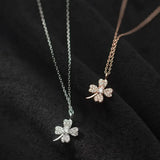925 Silver Zircon Clover Choker Necklace Women Fine Jewelry