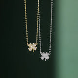 925 Silver Zircon Clover Choker Necklace Women Fine Jewelry