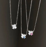 925 Silver Zircon Clover Choker Necklace Women Fine Jewelry