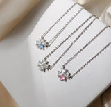 925 Silver Zircon Clover Choker Necklace Women Fine Jewelry