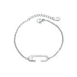 925 Silver Zircon Round Pearl Charm Bracelet Wedding Jewelry