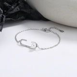925 Silver Zircon Round Pearl Charm Bracelet Wedding Jewelry