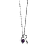 925 Silver Key Lock Necklace Zircon Women Fine Jewelry