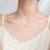 925 Silver Zircon Moon Star Choker Necklace Women Fine Jewelry