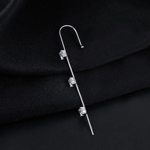 925 Silver Zircon Ear Cuff Wrap Earrings