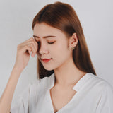 925 Silver Zircon Leaves Stud Earrings for Women