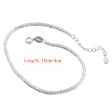 925 Silver Anklet Crystal Foot Chain For Women