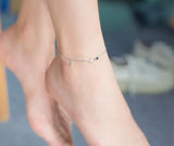 925 Silver CZ Star Chain Anklet Bracelet Adjustable GTLS256