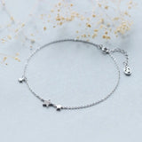 925 Silver CZ Star Chain Anklet Bracelet Adjustable GTLS256
