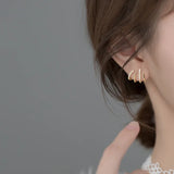 Mini CZ Set Four Row Rows Ear-Bone Stud Earrings C-G7193