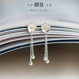 925 Sterling Silver Flower Earrings Statement Jewelry for Women