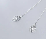 925 Sterling Silver Leaf Tassel Earrings C-G3037