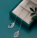 925 Sterling Silver Leaf Tassel Earrings C-G3037