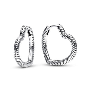 925 Sterling Silver Heart-Shaped Earrings