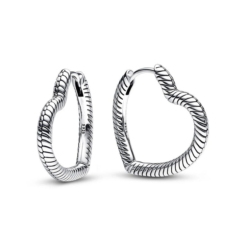 925 Sterling Silver Heart-Shaped Earrings
