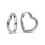 925 Sterling Silver Heart-Shaped Earrings