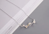 925 Silver Plum Flower Pendant Necklace Minimalist Fine Jewelry