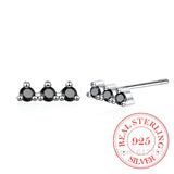 925 Silver Zircon Crystal Turquoise Stud Earrings for Women