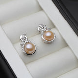 925 Silver Flower Pearl Earrings, Anniversary Gift