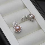 925 Silver Flower Pearl Earrings, Anniversary Gift