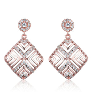 925 Sterling Silver Arrow Gradient Dangle Earrings