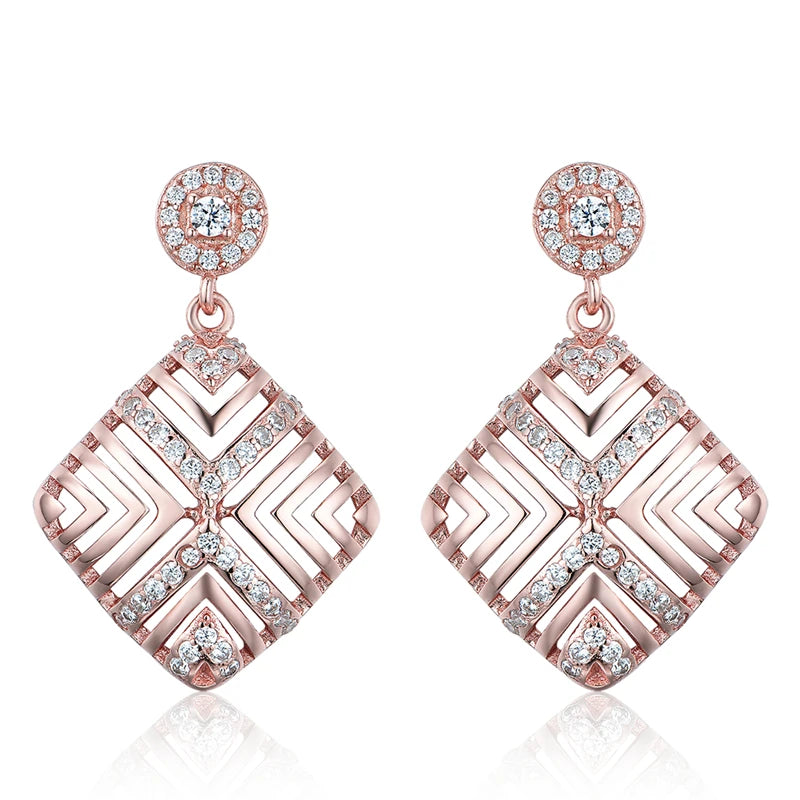 925 Sterling Silver Arrow Gradient Dangle Earrings