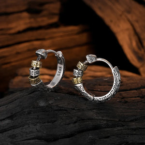 Real 925 Sterling Thai Silver Vintage Earrings Rotatable Bead Unique Jewelry