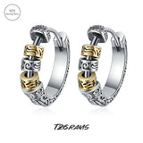 Real 925 Sterling Thai Silver Vintage Earrings Rotatable Bead Unique Jewelry