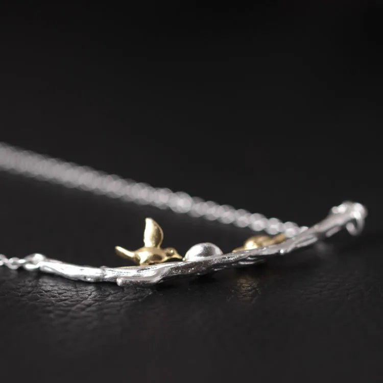 925 Sterling Silver Birdie Necklace - Vintage Boutique Jewelry