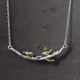 925 Sterling Silver Birdie Necklace - Vintage Boutique Jewelry