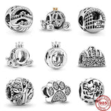 925 Sterling Silver Crown O Bag Paw Charm for Bracelet DIY