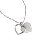 Real 925 Silver Double Heart Love Choker Necklace