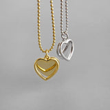 Real 925 Silver Double Heart Love Choker Necklace