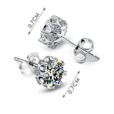 925 Silver Stud Earrings 7mm Round Cut Stone Small Jewelry for Her