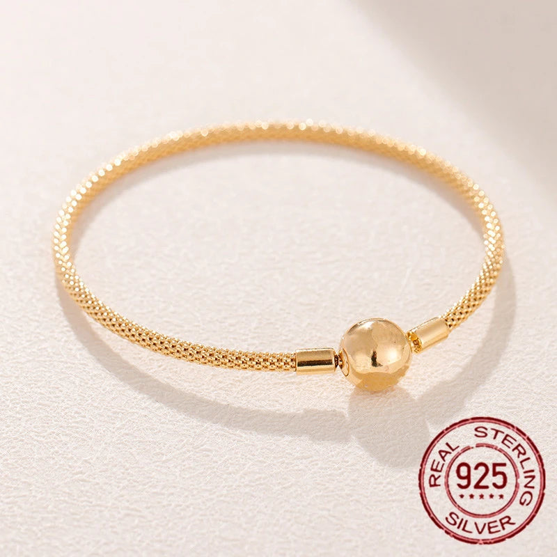 925 Silver Snake Chain Bracelet for Women 18k Jewelry