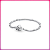 925 Silver Heart Zircon Castle Bracelet for Women