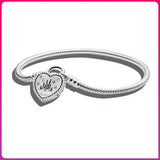 925 Silver Heart Zircon Castle Bracelet for Women