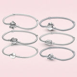 Genuine 925 Sterling Silver Mouse Stitch Heart Bracelet
